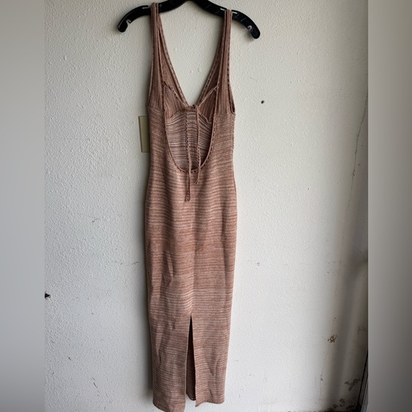 Torn by Ronny Kobo Darcy Madi Open-Back Knit Maxi Dress M BROWN SAND - Picture 4 of 7
